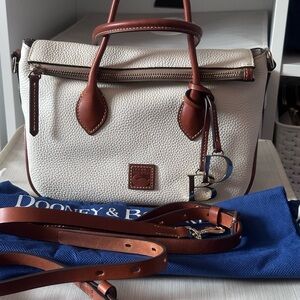 Dooney & Bourke Small Cream Satchel with DB Charms